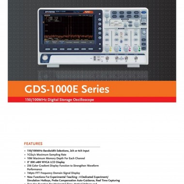 GW Instek GDS-1102E 100MHz, 2 Channels, Digital Storage Oscilloscope