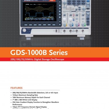 GW Instek GDS-1102B 100MHz, 2 Channels, Digital Storage Oscilloscope