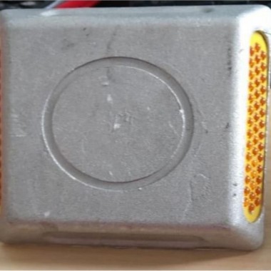 marka paku jalan alumunium reflektor mika kuning polos kotak,road stud