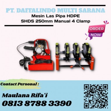 Mesin Sambung Pipa HDPE SHDS 250mm Manual 4 Clamp - Mesin Las Pipa HDPE 2 Inch Sampai 10 Inch