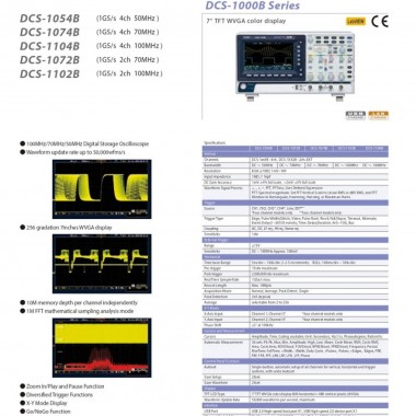 TEXIO DCS-1102B 100MHz, 2-Channel Digital Storage Oscilloscope