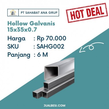 Hollow Galvanis 15x35x0.7