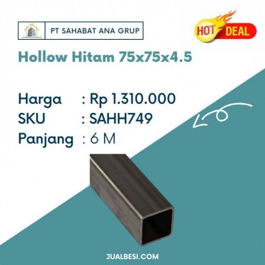 Hollow Hitam 75x75x4.5