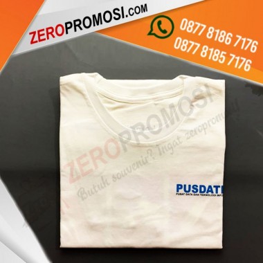Sedia Souvenir Kaos Promosi Putih Polos Lengan Pendek Murah
