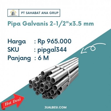 Pipa Galvanis 2-1/2"x3.5 mm