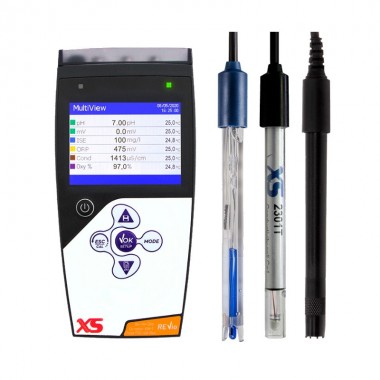 Portable pH-mV-ORP-Cond-TDS-Sal-Res-DO-Temperature Meter Type : REVIO