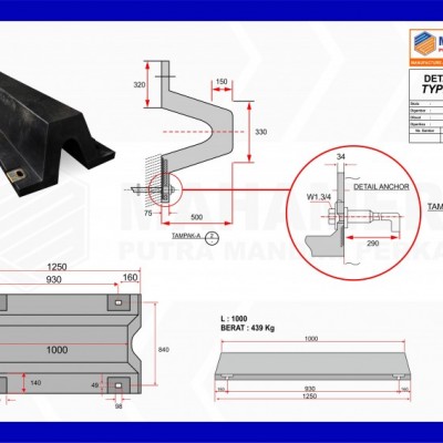 Rubber Fender V 500H - Karet Fender Dermaga Tipe V Kapasitas 500H di Balikpapan
