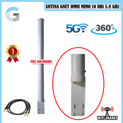Antena wifi Gnet Omni MIMO 10 dBi 5.8 GHz Polarisasi 360 derajat