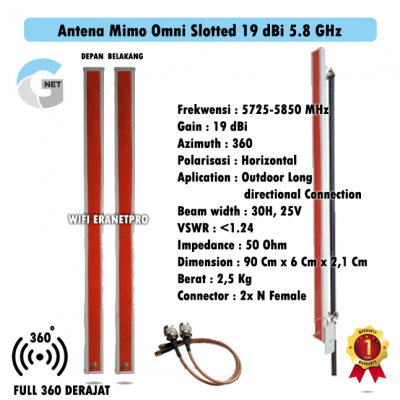 antena wifi gnet mimo slotted 19 dbi 5,8 ghz