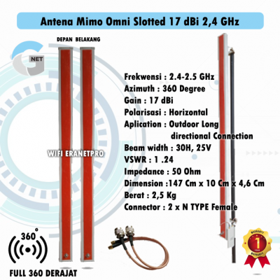 Antena Gnet Mimo Omni Slotted 17 dBi 2,4 GHz