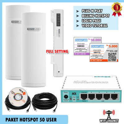 Paket Usaha Hotspot RT RW Net Sistem Voucher Mini dual aksespoint - Totolink CP300