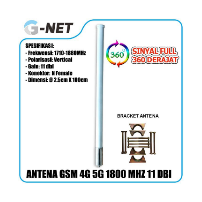 Antena Penguat Sinyal GSM 4G 5G 1800 MHz 1710-1880MHz Omni 11 dBi