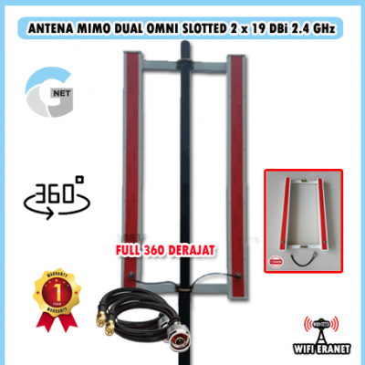 antena Wifi Gnet MIMO DUAL OMNI SLOTTED 2 x 19 DBi 2,4 GHz 360 DERAJAT