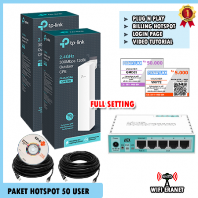 Paket Usaha Hotspot RT RW Net Sistem Voucher Mini dual aksespoint - TpLink CPE 220