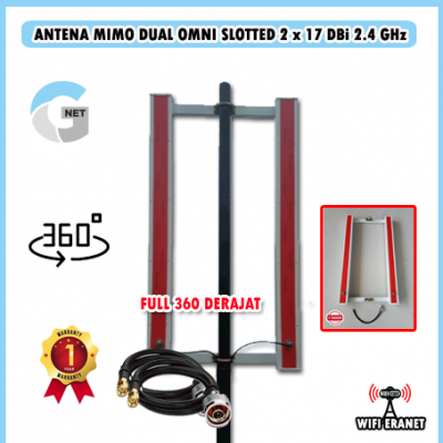antena Wifi Gnet MIMO DUAL OMNI SLOTTED 2 x 17 DBi 2,4 GHz 360 DERAJAT