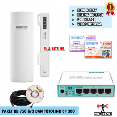 Paket Hotspot Voucher Totolink CP300 Plus RB750Gr3 Gnet
