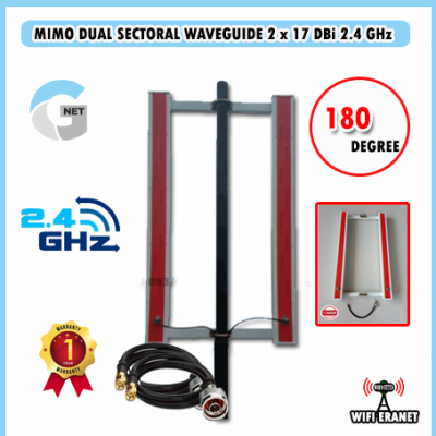 Antena Wifi MIMO sectoral waveguide  2x17 DBi 2.4 GHz