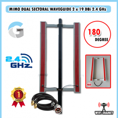 Antena Wifi MIMO sectoral waveguide  2x19 DBi 2.4 GHz