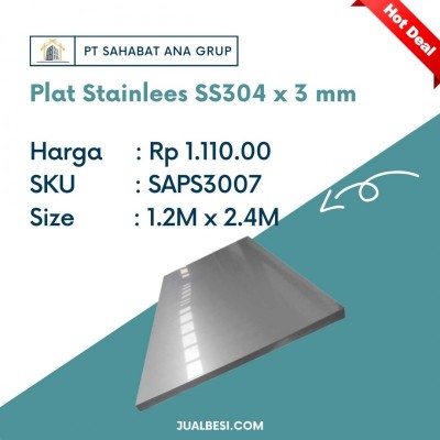 Plat Stainless SS304 x 3 mm