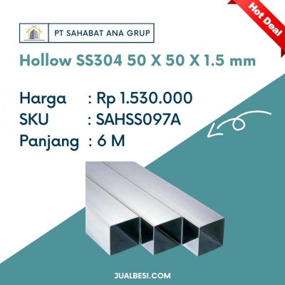 Hollow SS304 50x50X1.5 mm