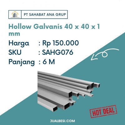 Hollow Galvanis 40 x 40 x 1 mm