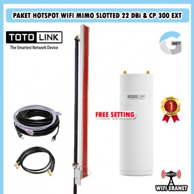 PAKET HOTSPOT WIFI 360 DERAJAT MIMO SLOTTED & CP 300 EXT - gnet
