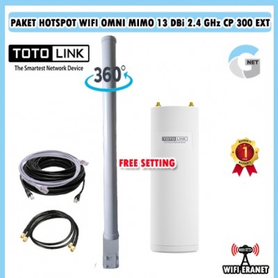 PAKET HOTSPOT WIFI 360 DERAJAT OMNI MIMO 2.4 GHz & CP 300 EXT - Gnet