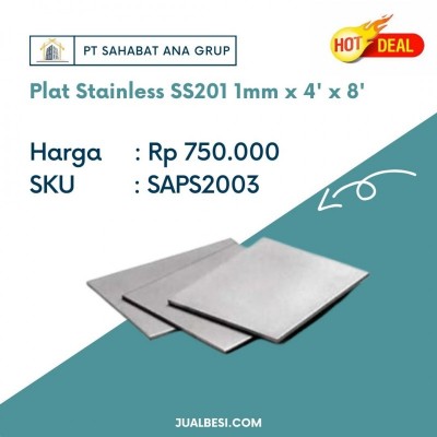 Plat Stainless SS201 1mm x 4' x 8'