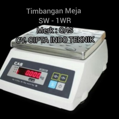 TIMBANGAN MEJA CAS SW - 1WR 2/5/10/20 Kg Waterproof
