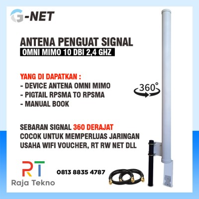 antena penguat signal wifi hotspot GNET omni mimo 10 dbi 2,4 ghz cocok untuk basebox 2 raja tekno