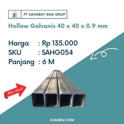 Hollow Galvanis 40 x 40 x 0.9 mm