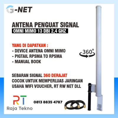 antena penguat signal wifi hotspot GNET omni mimo 13 dbi 2,4 ghz cocok untuk rocket M2 raja tekno