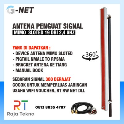 Antena penguat signal wifi hotspot GNET mimo sloted 19 dbi 2,4 ghz cocok untuk basebox 2 raja tekno