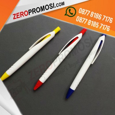 Pulpen Pena Plastik Putih Warna Warni 801