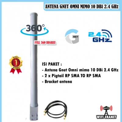 Antena Wifi Gnet Omni Mimo 10 dBi 2.4 Ghz Polarisasi 360 derajat