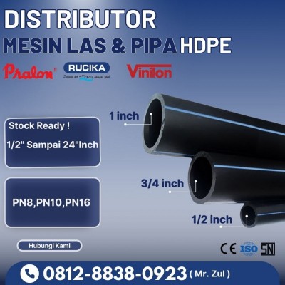 Pipa HDPE 3/4 inch (25 mm) PN 16 ; Ecer Per roll Selang Air bersih