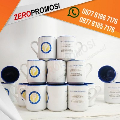 Souvenir Mug Keramik Warna Dalam Custom Promosi