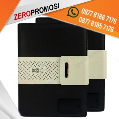 Souvenir Buku Agenda Maven AGPB01 Dengan Powerbank Wireless Charging