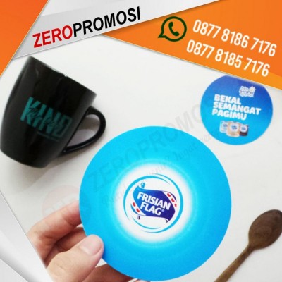 Cetak Tatakan Gelas PVC Eksklusif Custom Logo