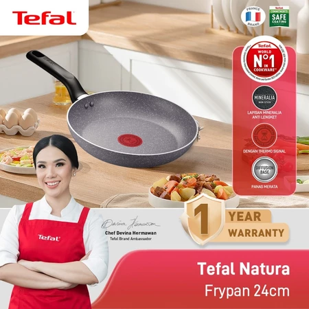 Tefal Natura Frypan Series 20 / 24 / 28 CM - Wajan Anti Lengket / Penggorengan - Garansi 1 Tahun