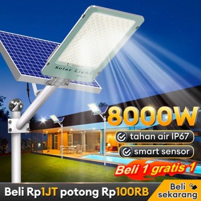 Garansi 30 tahun lampu tenaga surya outdoor otomatis nyala jalan LED 8000W Lampu luar ruangan tenaga surya anti air ip67