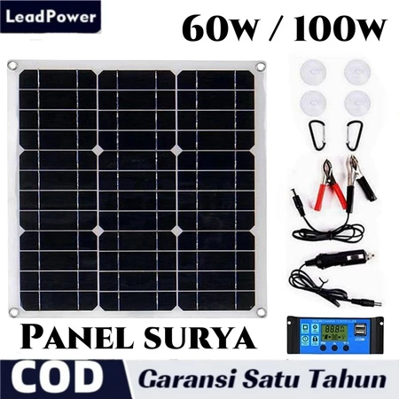 Solar Panel 30W 60W 100W 150W Panel Surya Solar Charge Controller LED Display Solar Mono Panel Kristal USB Panel Surya Charge