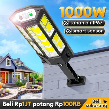 Lampu Tenaga Surya LED Solar Light 1000W Outdoor Sensor Gerak Waterproof Surya Lampu Sorot Waterproof