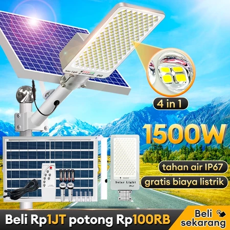 Lampu Tenaga Surya otomatis outdoor 1500W waterproof matahari lampu LED sensor gerak lampu jalan