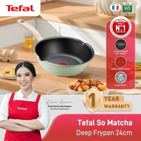 Tefal So Matcha Series 20 CM / Set 6 PCS / Deep Frypan 24cm / Frypan 24cm - Wajan Induksi Anti Lengket bisa di Semua Kompor