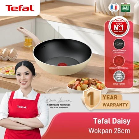 Tefal Daisy Series 18 / 20 / 24 / 28 CM Wajan Frypan Wokpan Panci Saucepan Stewpot Anti Lengket / Garansi 1 Tahun