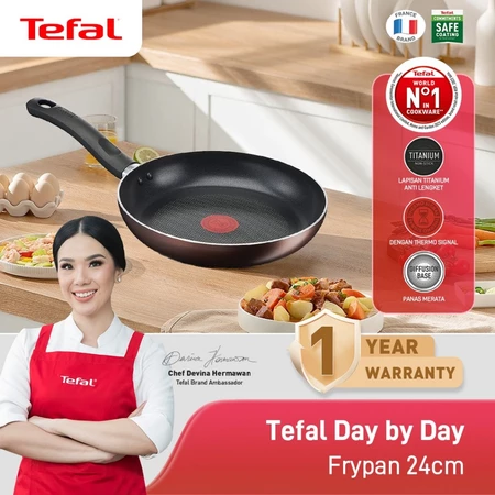 Tefal Day by Day Frypan Series 24 / 28 CM - Wajan Induksi Anti Lengket Bisa di Semua Kompor / Penggorengan Garansi 1 Tahun
