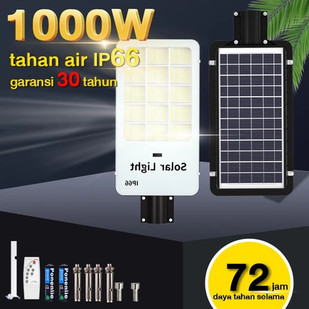 Lampu tenaga surya outdoor otomatis nyala jalan LED 1000W Lampu luar ruangan tenaga surya anti air ip66