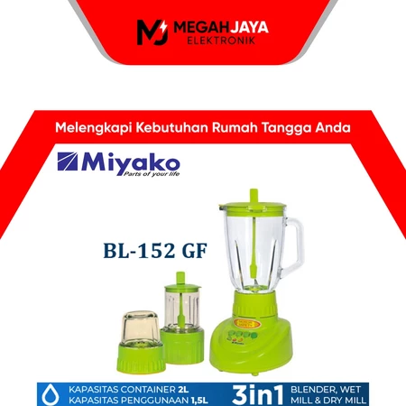 MIYAKO BLENDER BL152 GF / BL 152 GF / BL-152 GF (KACA / 1,5 LITER) GARANSI RESMI