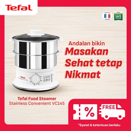 Tefal Food Steamer Stainless 6 L VC145 / Kukusan Elektrik